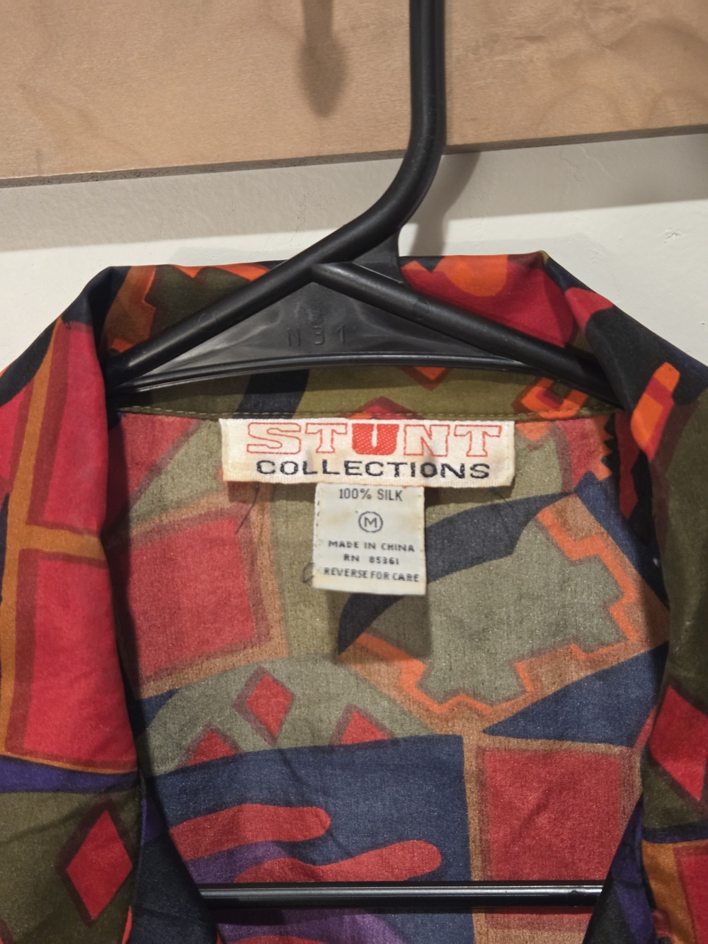 Vintage Abstract 2-Piece 100% Silk Set Size M Stunt Collections - Picture 8 of 14